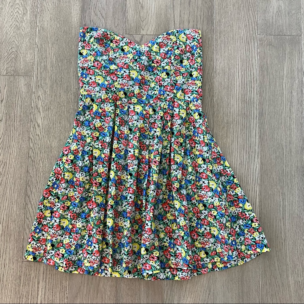 Floral MINKPINK Strapless Mini Dress